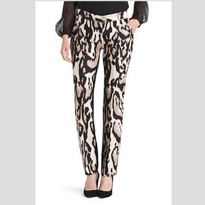 Diane von Furstenberg Black Leopard Pants